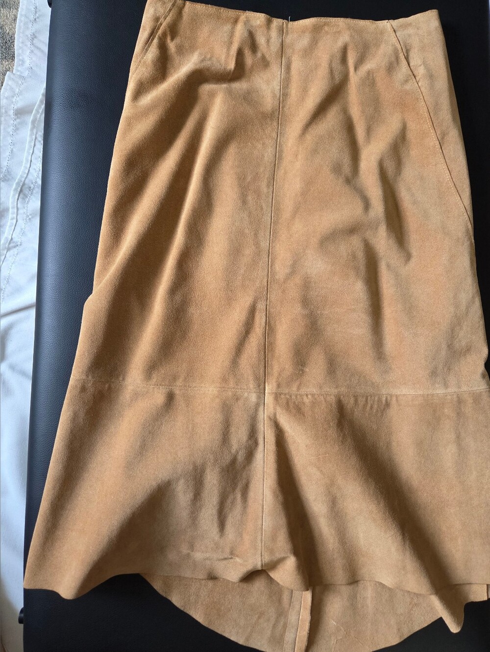 100% Leather Suede Midi Skirt - Banana Republic